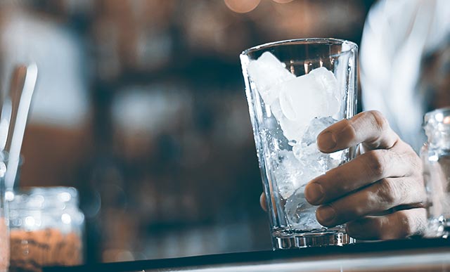 Filling half of your glass with ice can lessen the effects of alcohol in your system.