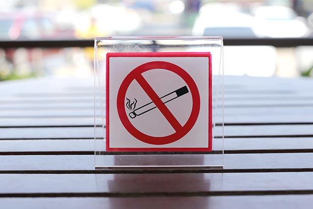 Spend time in non-smoking zones to avoid the temptation to start smoking.